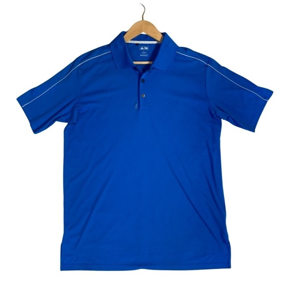 ADIDAS GOLF MEN'S POLO SHIRT SZ L‎ BLUE SHORT SLEEVE - Picture 1 of 7